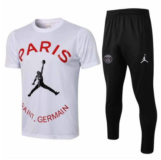 2021/22 PSG x Jordan White Kits T-Shirt + Pants